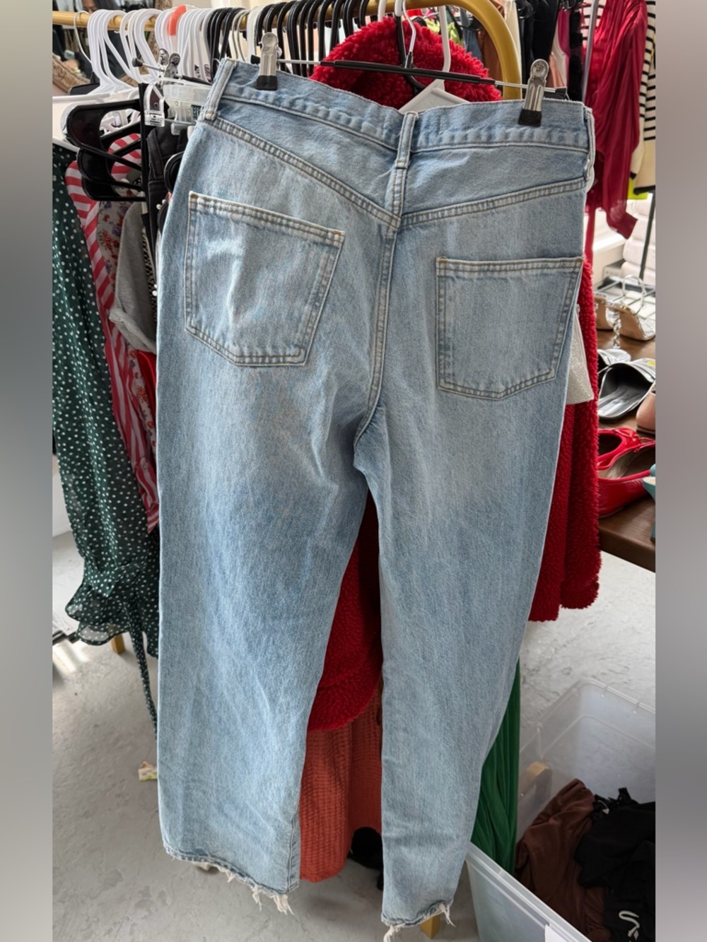 Zara Light Wash Button-Fly Straight Jeans - Picture 3 of 4